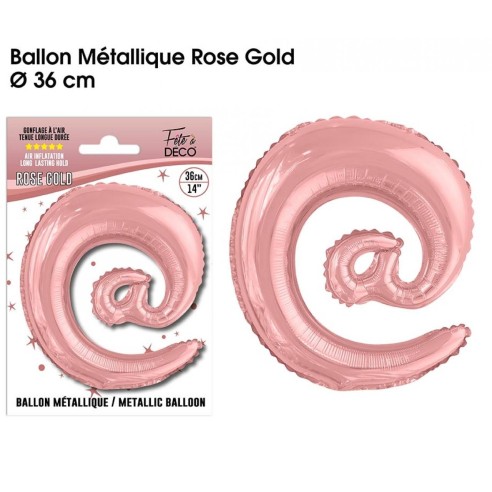 Ballon symbole @ arobase rose gold 36cm pour écrire un texte original