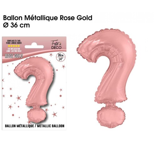Ballon point d'interrogation rose gold 36cm pour poser une question
