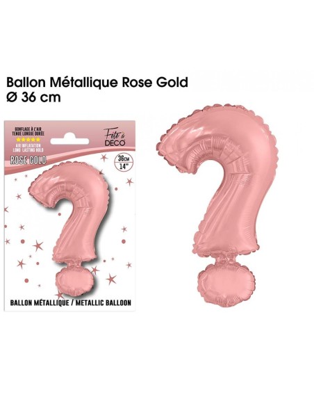 Ballon point d'interrogation rose gold 36cm pour poser une question