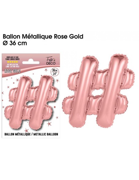 Ballon symbole hashtag rose gold 36cm pour rédiger un texte