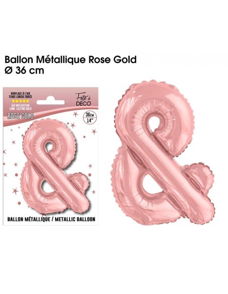 Ballon symbole & esperluette rose gold 36cm pour rédiger un texte