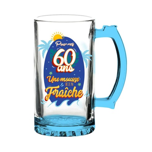 Chope de bière 60 ans pour célébrer un anniversaire