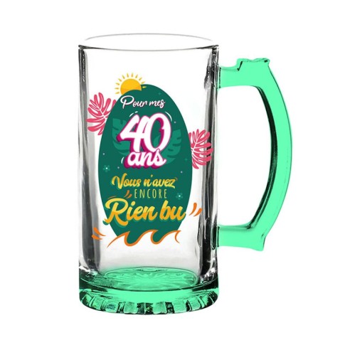 Chope de bière 40 ans pour célébrer un anniversaire