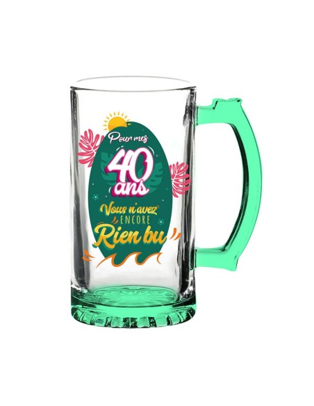 Chope de bière 40 ans pour célébrer un anniversaire