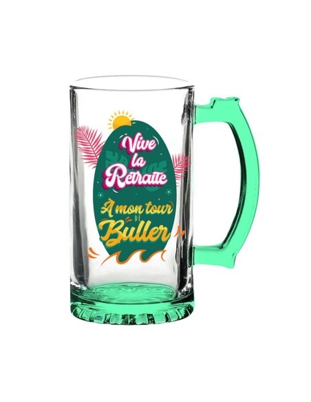 Chope de bière vive la retraite pour un départ bien mérité