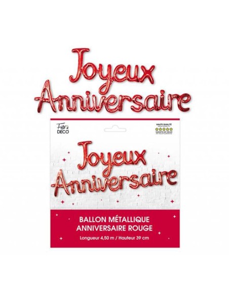 Ballons lettres Joyeux Anniversaire à accrocher comme guirlande