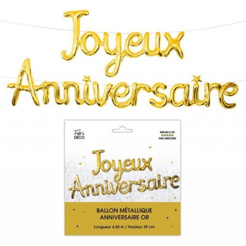 Ballons lettres Joyeux Anniversaire à accrocher comme guirlande
