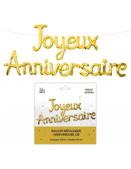 Ballons lettres Joyeux Anniversaire à accrocher comme guirlande