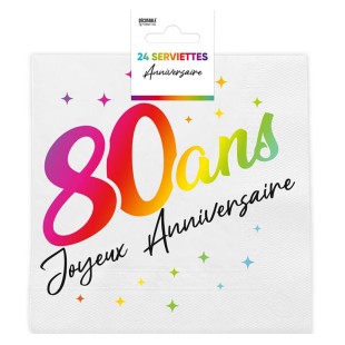 6 gobelets 80 ans Joyeux Anniversaire multicolore
