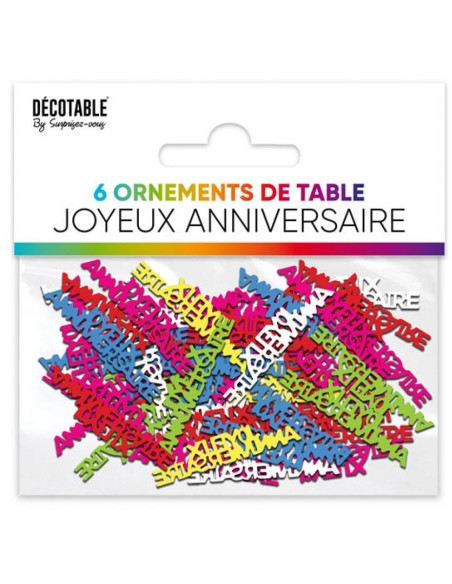 Confettis de table lettres Joyeux Anniversaire multicolore