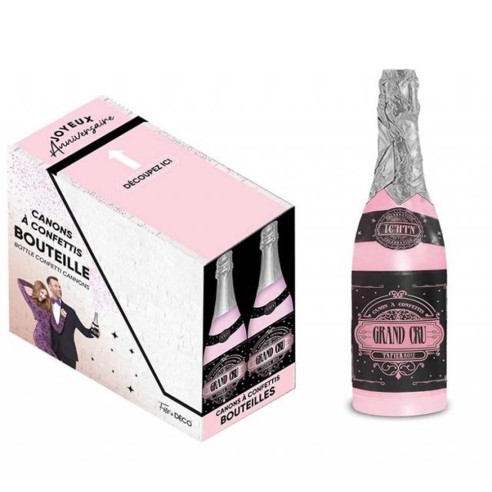 Canon à confettis en forme de bouteille de champagne chez Festimania