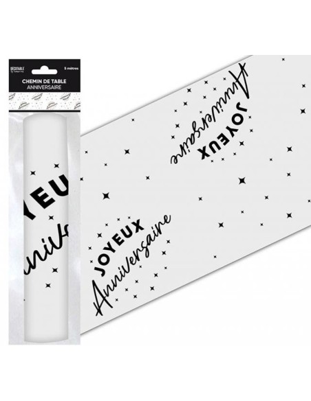 Chemin de table Joyeux Anniversaire couleur pour adultes et enfants