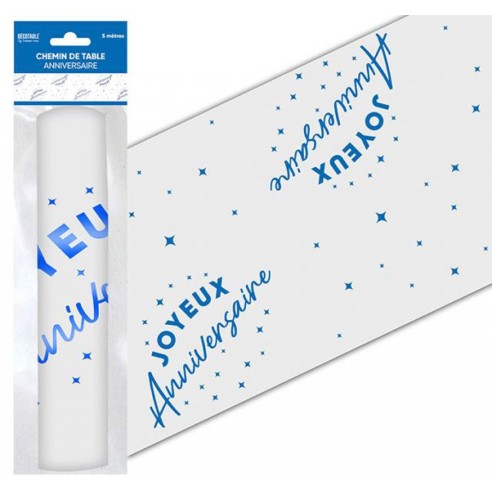 Chemin de table Joyeux Anniversaire couleur pour adultes et enfants