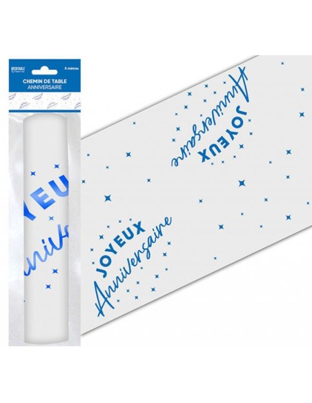 Chemin de table Joyeux Anniversaire couleur pour adultes et enfants