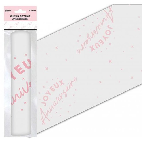 Chemin de table Joyeux Anniversaire couleur pour adultes et enfants