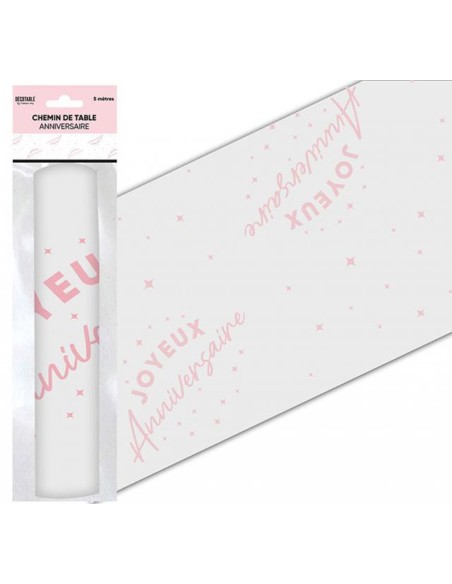 Chemin de table Joyeux Anniversaire couleur pour adultes et enfants