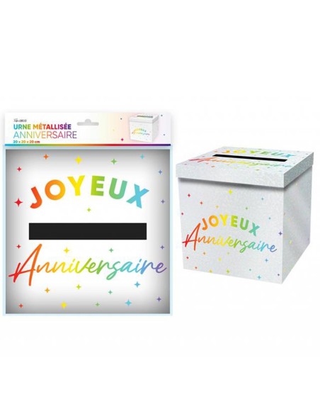 Urne Joyeux Anniversaire couleur pour adultes et enfants