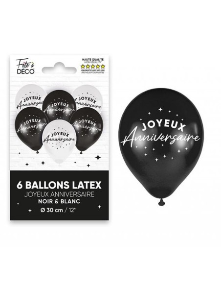 6 ballons Joyeux Anniversaire colorés pour adultes et enfants