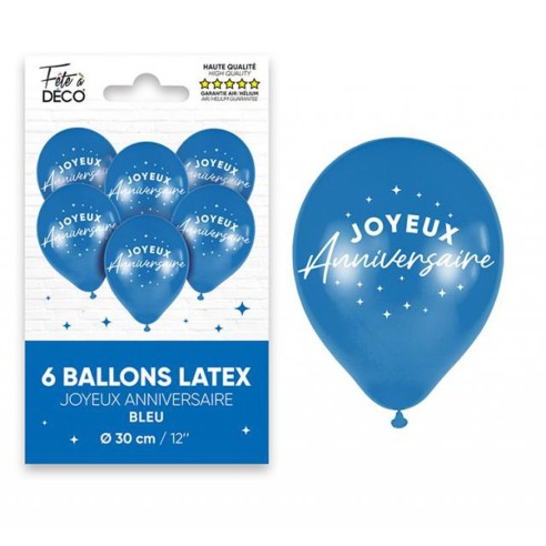 6 ballons Joyeux Anniversaire colorés pour adultes et enfants