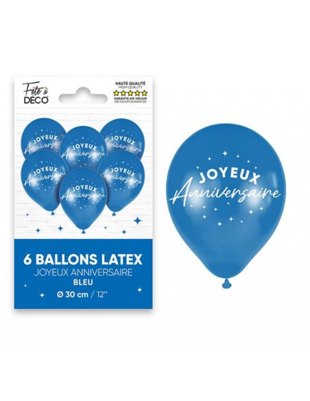 6 ballons Joyeux Anniversaire colorés pour adultes et enfants
