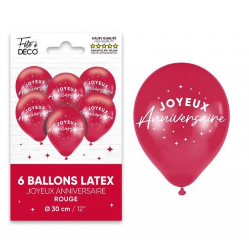 6 ballons Joyeux Anniversaire colorés pour adultes et enfants