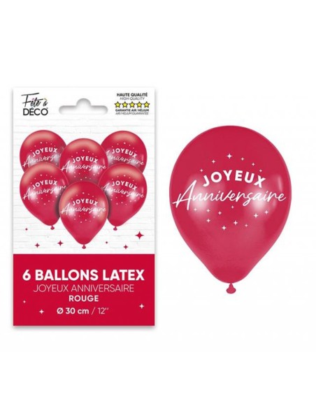 6 ballons Joyeux Anniversaire colorés pour adultes et enfants