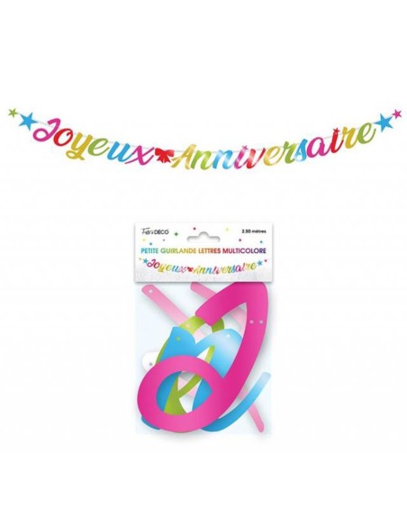 Guirlande Joyeux Anniversaire colorés pour adultes et enfants