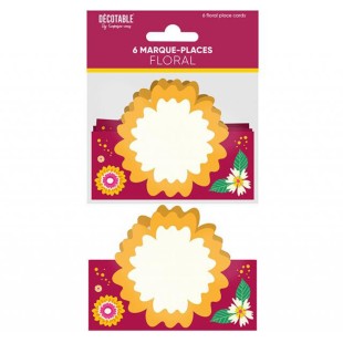 6 maques places thème floral pour déco de table anniversaire
