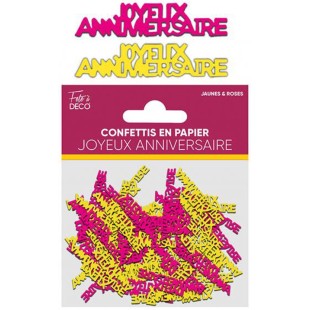 Confettis de table Joyeux Anniversaire thème floral pour déco de table