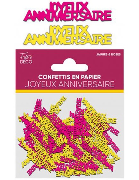 Confettis de table Joyeux Anniversaire thème floral pour déco de table