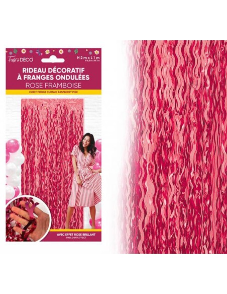 Rideau à franges métallisées thème floral pour décoration de salle