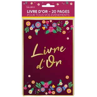 Livre d'or thème floral pour écrire un message personnalisé