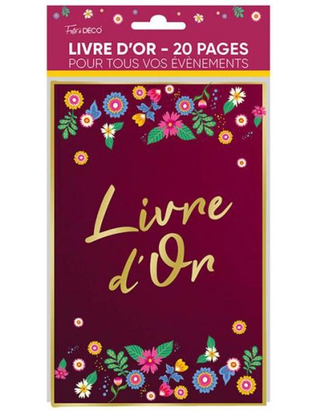 Livre d'or thème floral pour écrire un message personnalisé