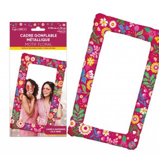 Cadre photo gonflable métallique thème floral pour séance photo