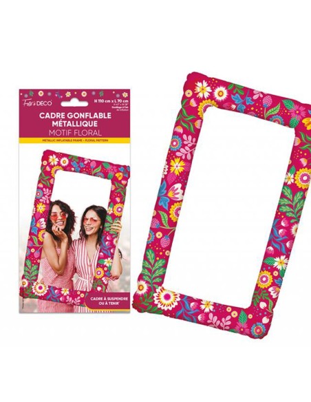 Cadre photo gonflable métallique thème floral pour séance photo