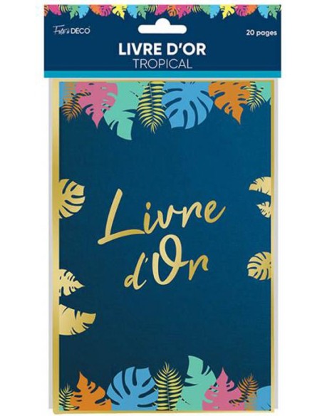 Livre d'or thème tropical pour écrire une dédicace personnalisé