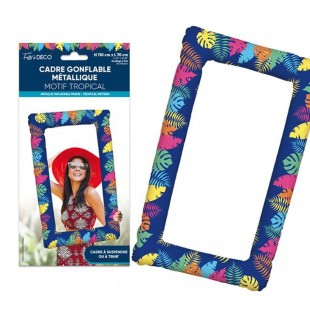 Cadre photo gonflable métallique thème tropical pour séance photo