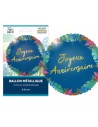 Ballon Joyeux Anniversaire métallisé thème tropical