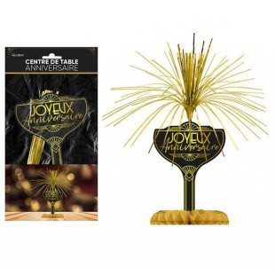 Centre de table thème Art Déco Joyeux Anniversaire