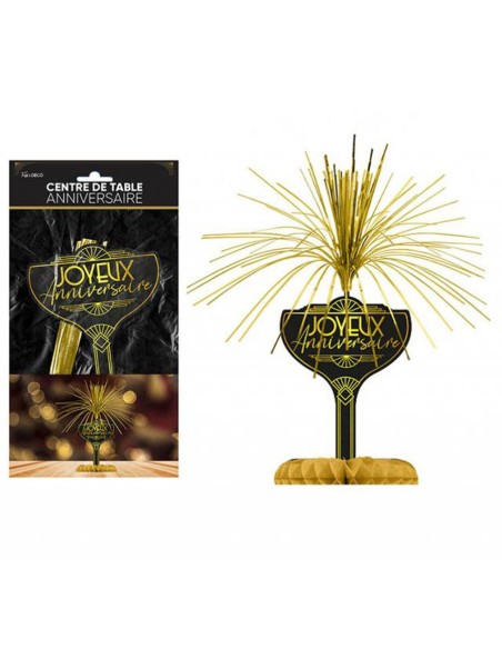 Centre de table thème Art Déco Joyeux Anniversaire