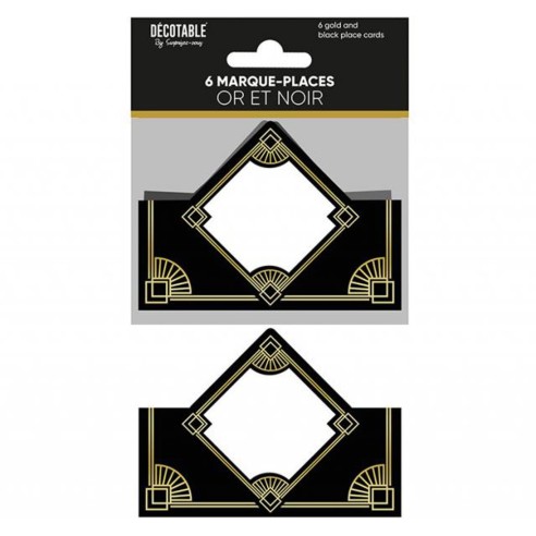 6 marques places thème Art Déco pour anniversaire style rétro