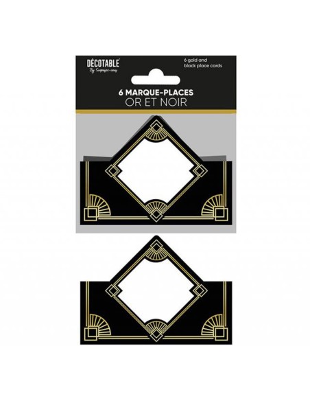 6 marques places thème Art Déco pour anniversaire style rétro