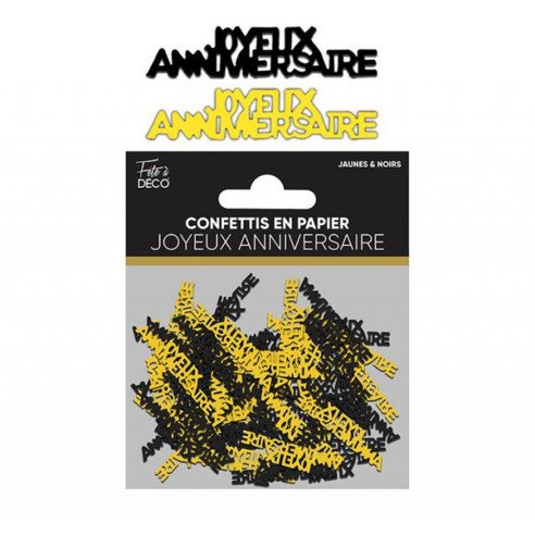 Confettis de table Joyeux Anniversaire thème Art Déco