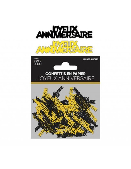 Confettis de table Joyeux Anniversaire thème Art Déco