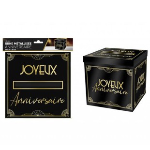 Urne Joyeux Anniversaire thème Art Déco pour enveloppes