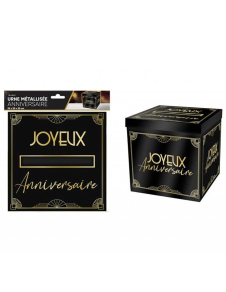 Urne Joyeux Anniversaire thème Art Déco pour enveloppes