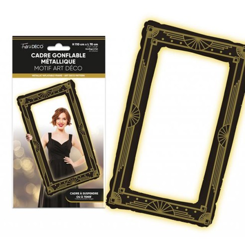 Cadre photo gonflable métallique thème Art Déco pour séance photo