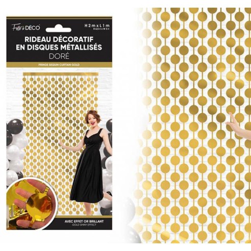 Rideau à franges métallisées thème Art Déco pour un style rétro