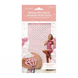 Rideau décoratif diamants rose gold à suspendre à une porte ou mur