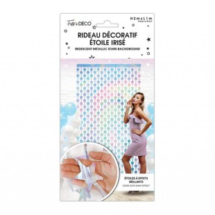 Rideau décoratif étoiles irisées à suspendre à une porte ou mur